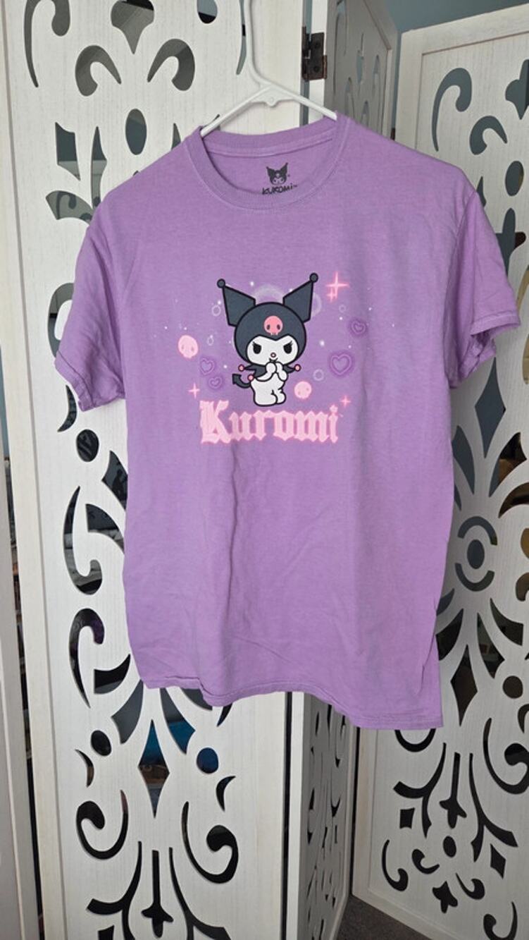 Kuromi Sanrio Graphic Tee Purple Kawaii Goth Shirt Womens Small NWOT Cute